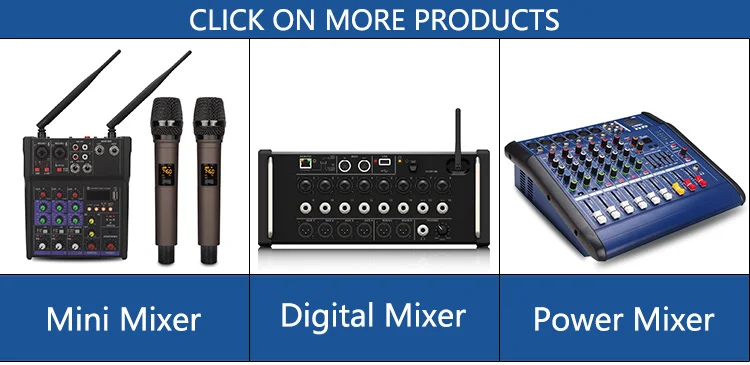 

China suppily High performance professional 8 channel USB digital audio mixer with bluetooth
