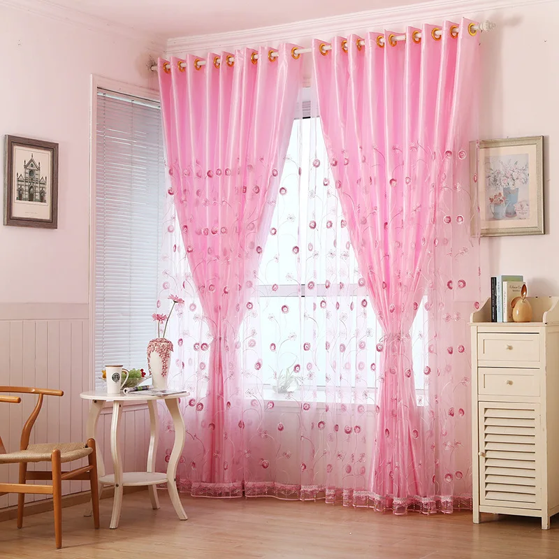 Вышитые пайетками оконные экраны Современные вышитые занавески для гостиной