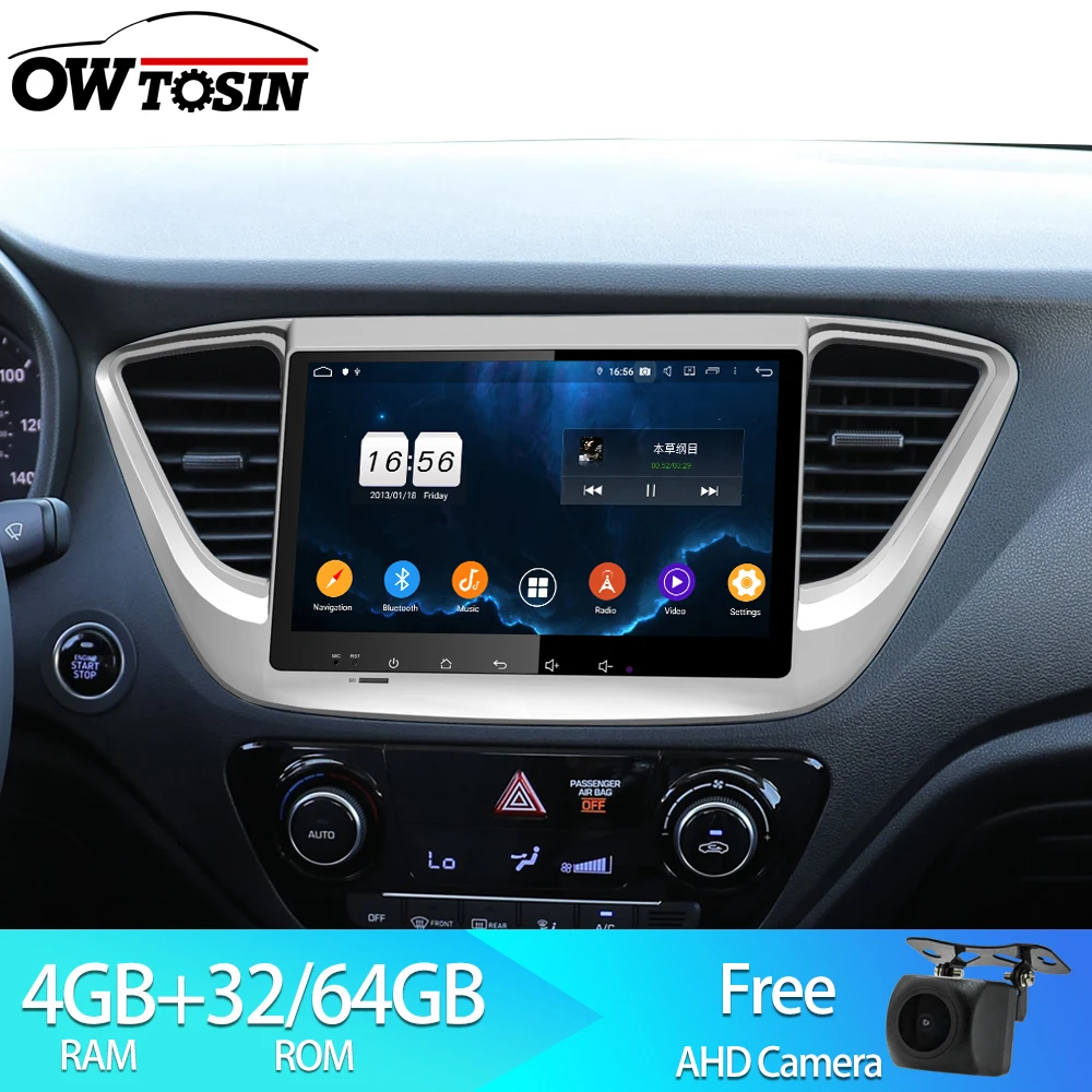Автомагнитола Owtosin мультимедийный видеоплеер навигация GPS Android 9 0 для Hyundai Verna /Accent