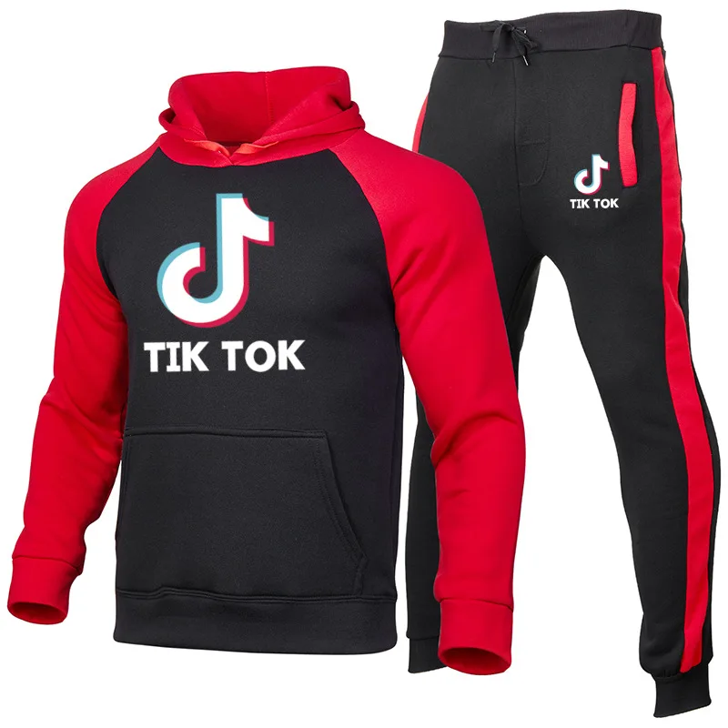 Tok-Tik спортивный свитер Мужской Повседневный костюм осень-зима плюс флисовая