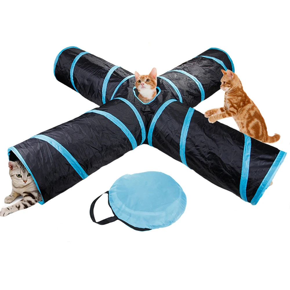 

4-полосная туннель для кошек для крытый большой туннель для кошек интерактивные Китти коллапс кошка игрушка для кошки Крытый кошки