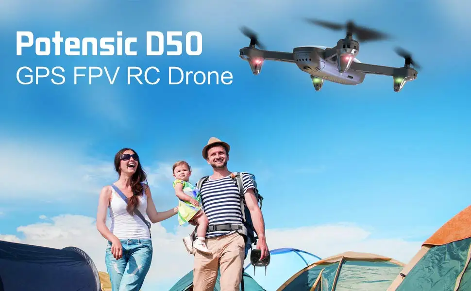 Potenisc Профессиональный радиоуправляемый Дрон D50 Follow Me 5G 1080P большой радиус действия с HD камерой gps Дрон FPV Квадрокоптер