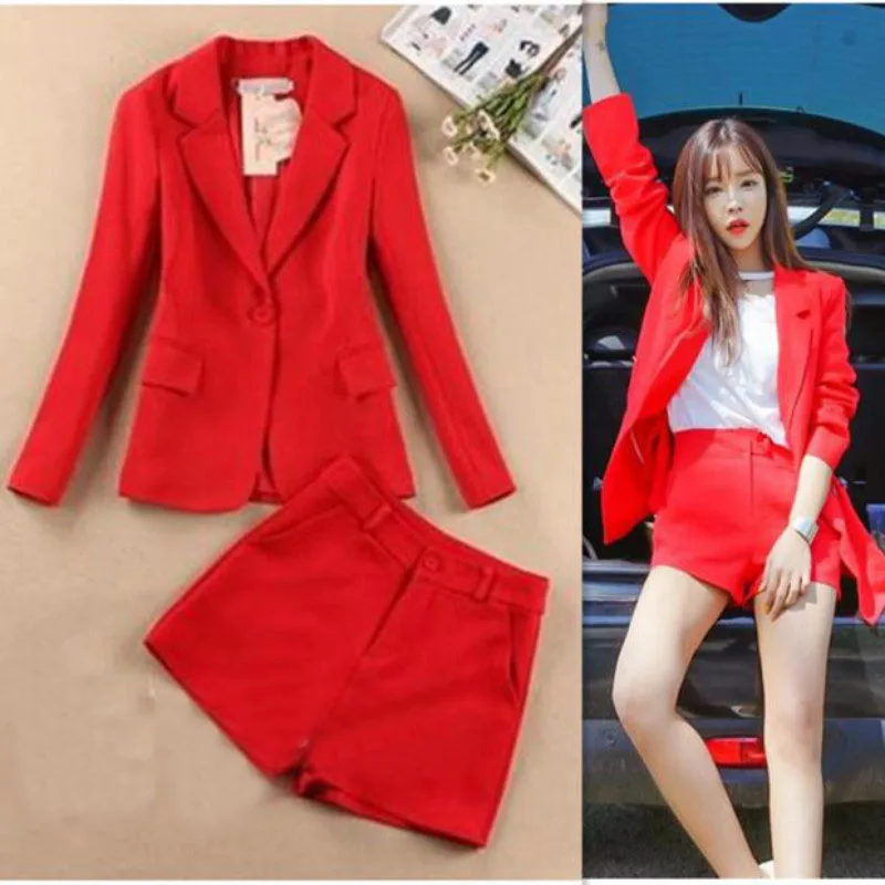 Suit shorts suit female new Korean version of the red temperament OL small suit jacket + shorts fashion casual two-piece