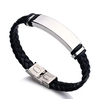 black fashion bracelet anime for men diy smooth leather bracelet leather bracelets jewelry as jewellery decorations wholesale