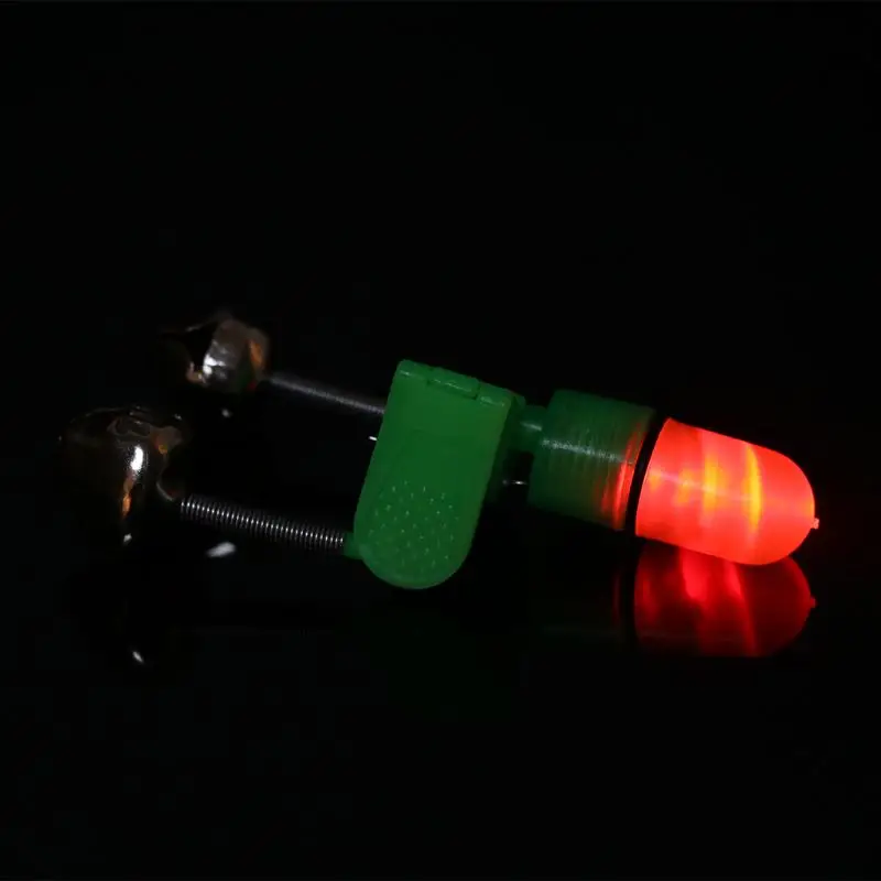 

1pc LED Light Night Fishing Rod Tip Red Twin Bells Ring Fish Bait Alarm D0LB