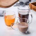 Высококачественная двухслойная Изолированная стеклянная чашка для кофе чая питьевой воды пива креативная прозрачная кружка подарок для использования в офисе