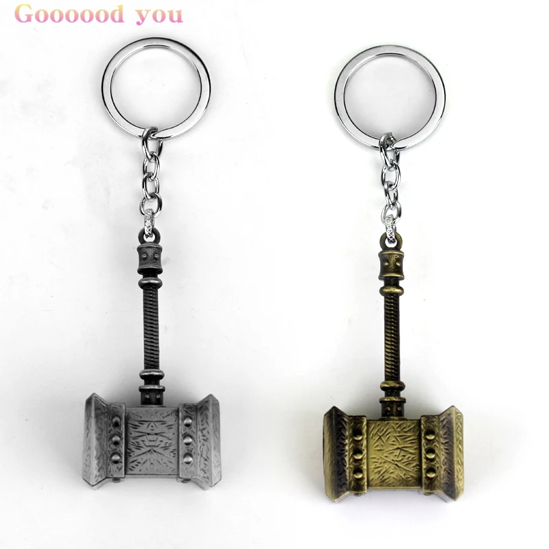 

1 Pcs Anime Keychain WOW Men Car Key Chain Accessories Orgrim Doomhammer Backpack Pendants Keyring For Fans Friends Gifts