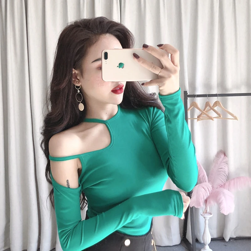 Ажурные топы с длинным рукавом корейская мода женская одежда сексуальные