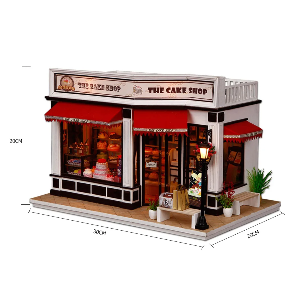 

DIY Mini Dollhouse Cake Shop Educational Toys Assembly Doll House Model
