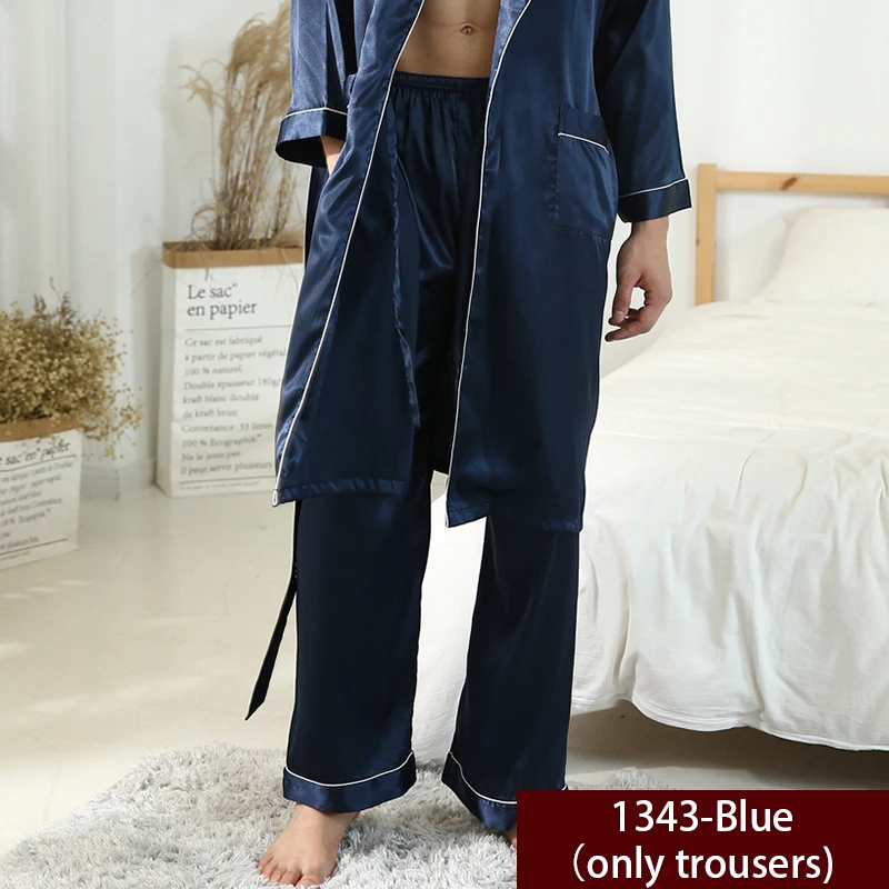 Summer Sexy Sleewear Men Pajama Pants Loose Sleeping Bottoms Sheer Mens Lounge Wear Underwear Long Trousers Nightwear 2022