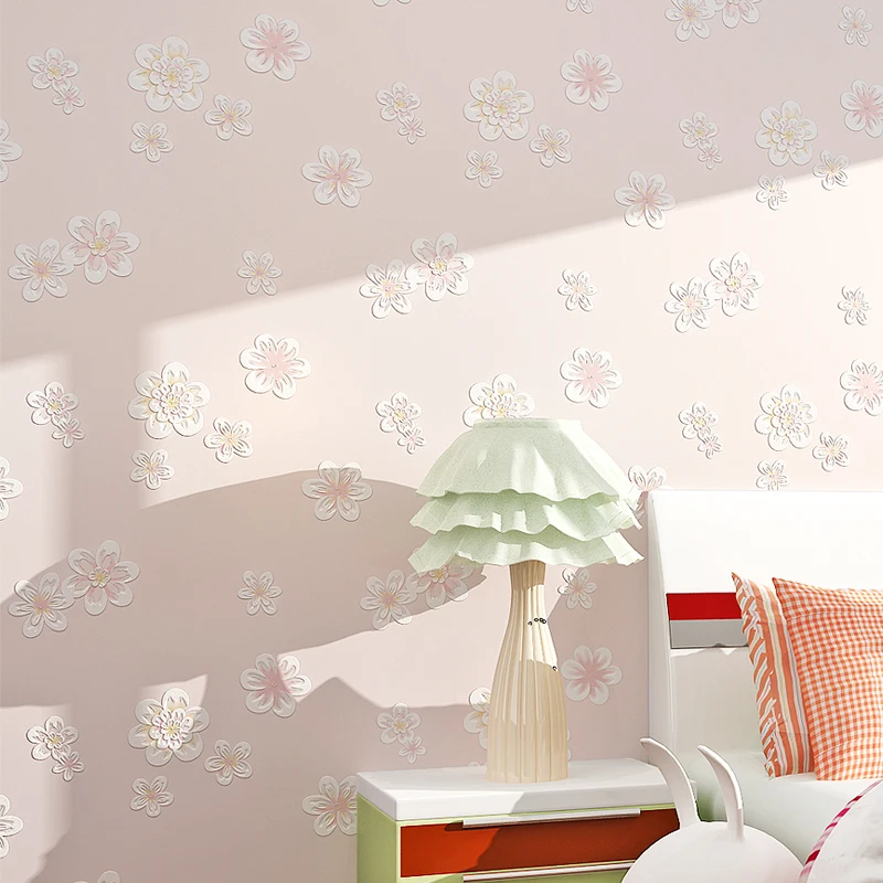 Современные 3d цветочные обои для стен Свадебные комнаты девушки спальни Розовый