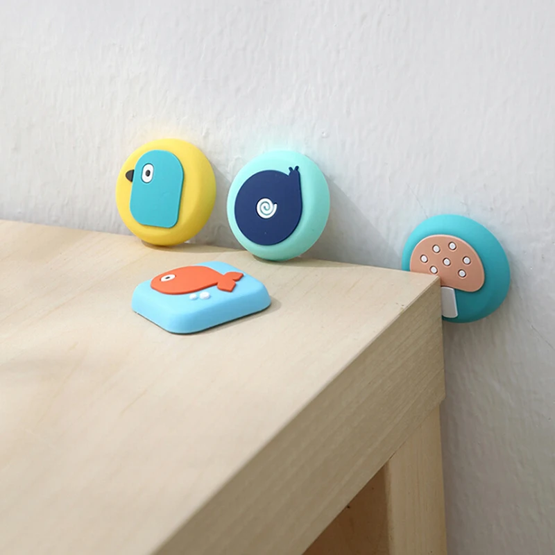 1 шт. милые Мультяшные дверные пробки силиконовые защитные стенки ручки буферные