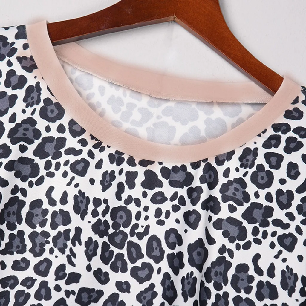 

Womail tracksuit Women Fashion 2 Piece Set Leopard Tracksuit Sweatshirt+Long Pant Leisure Wearsportwear Female Sports Suit 99