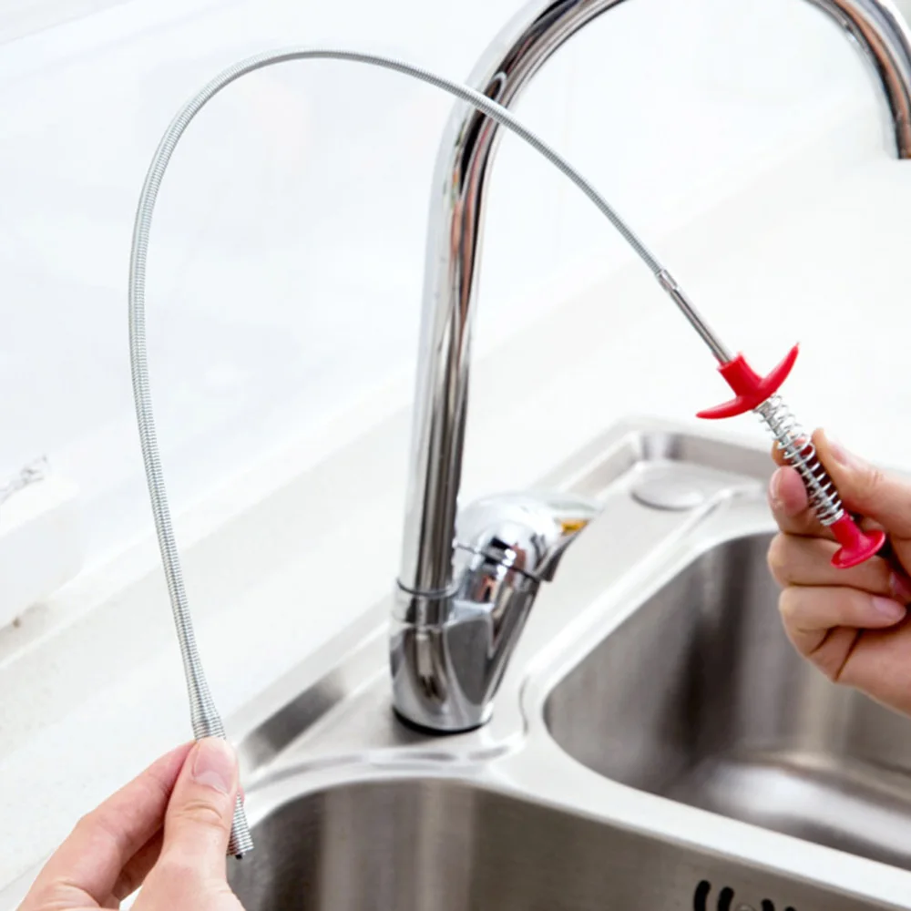 

1PC Kitchen Through Sewer Dredging Device Spring Pipe Household Cleaning Tool (Random Color)