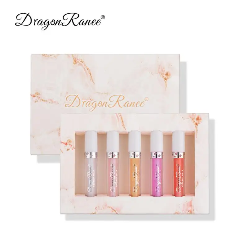 

5Pcs/set Lip Hydrating 5 Colors Lip Gloss Sexy Moisturizing Lasting Jelly Color Lip Tint Liquid Lipstick Waterproof Non-Fading