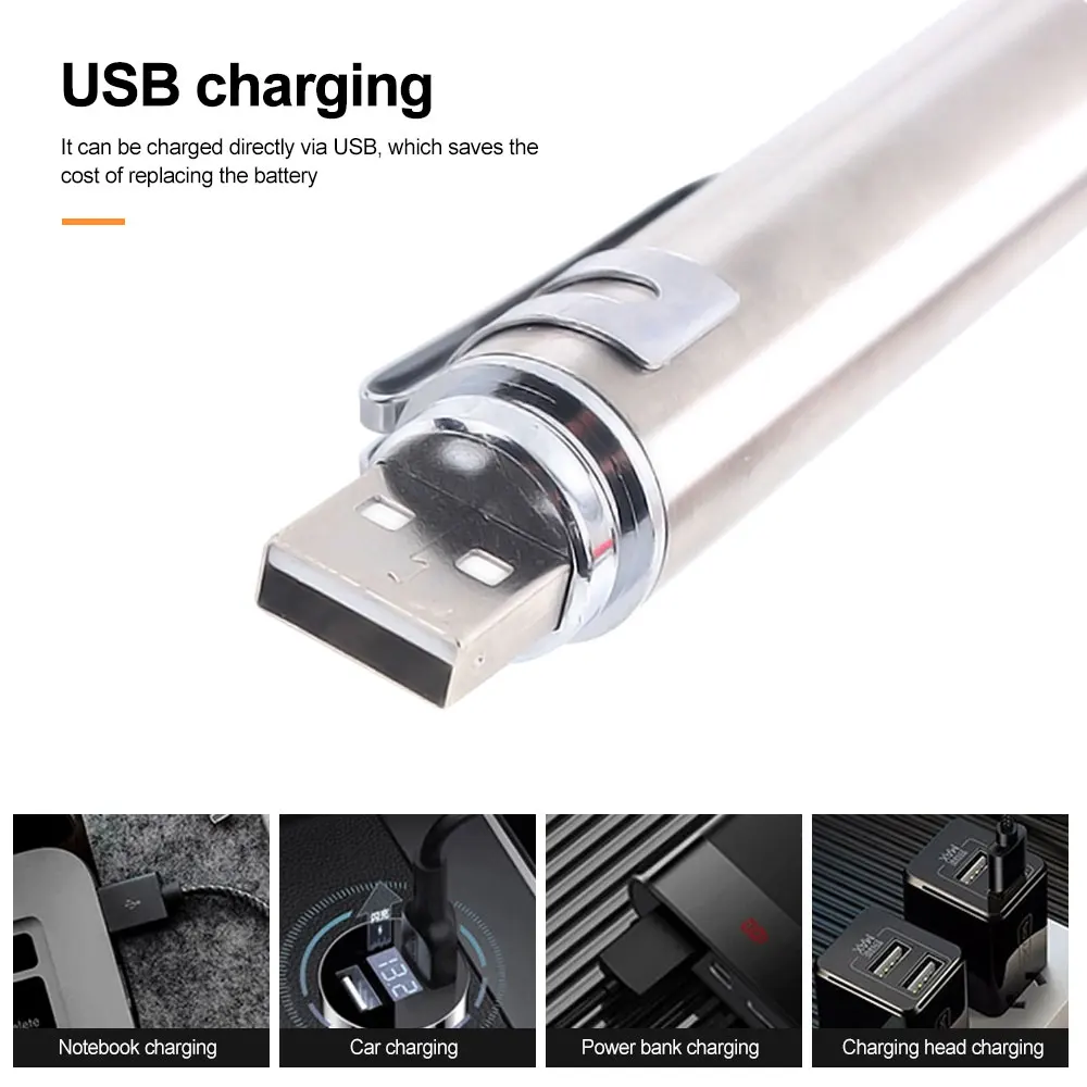 УФ лазерная указка фонарик 5 режимов узорная мини лампа USB зарядка