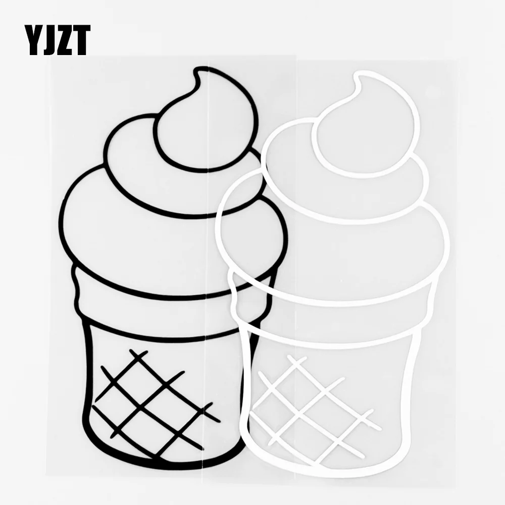 

YJZT 8 × 14,2 см милый мороженое виниловая наклейка индивидуальные автомобильные наклейки для тела Стайлинг черный/серебристый 20B-0086