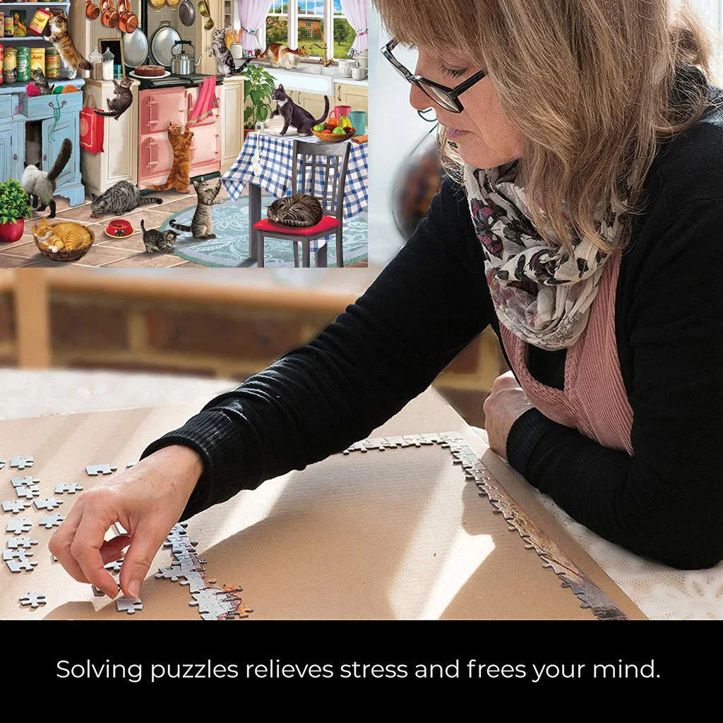 Головоломка для взрослых головоломка детей подарок на праздник 1000 шт. кошки