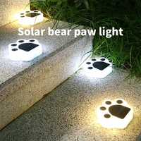 5 pcs solar cat animal paw print lights led solar lamps garden outdoors lantern led path decorative lighting footprints