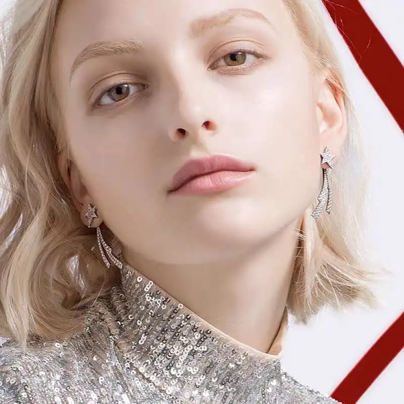 Женские серьги гвоздики из серебра 925 пробы с фианитом|Серьги-гвоздики| |