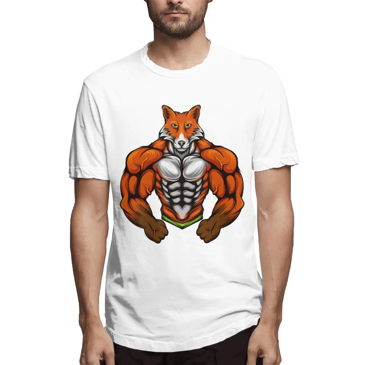 

Muscular Fox Fitness Gym Funny Cartoon Men's T-Shirt
