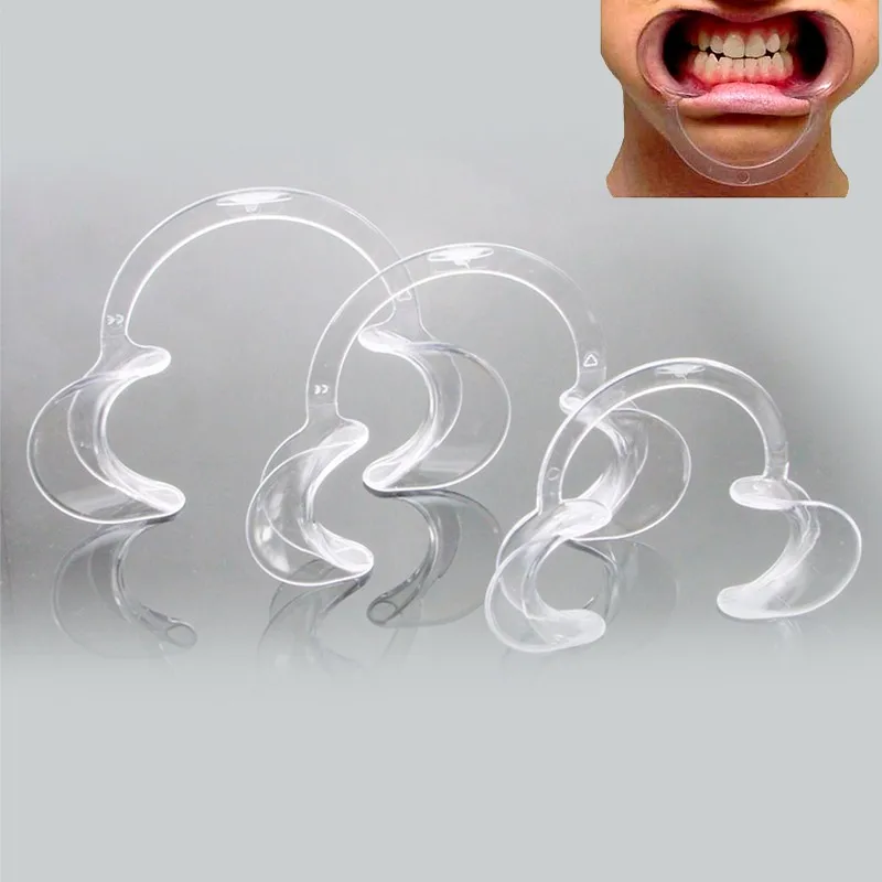 

C Type Mouth Opener New Dental Orthodontic Plastic Cheek Lip Retractor Clear Color 118*90*20mm Medical or Home Safe Use 1PC