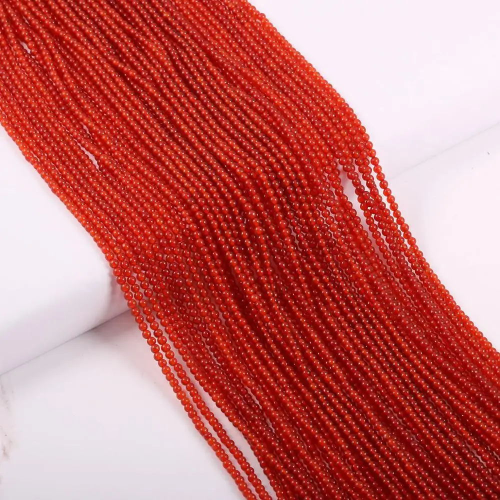 Бусины из натурального красного агата для изготовления ювелирных изделий |