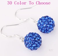 uji4 e Gift 10mm DHL EMS Free Crystal Silver Plate Drop Earrings Jewelry Stud