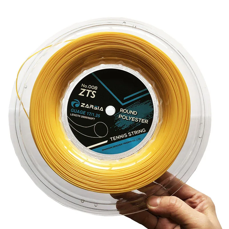 

ZARSIA Round Polyester Tennis Strings Hardline Tennis Training Line 200m -40