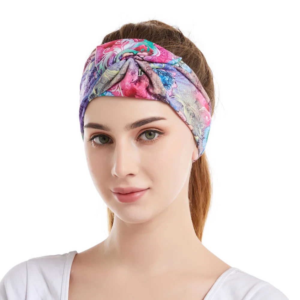 

3 шт. повязки для волос для йоги с цветочным принтом для женщин Йога Пилатес одежда для фитнеса повязки на голову тюрбан для бега прогулочные...