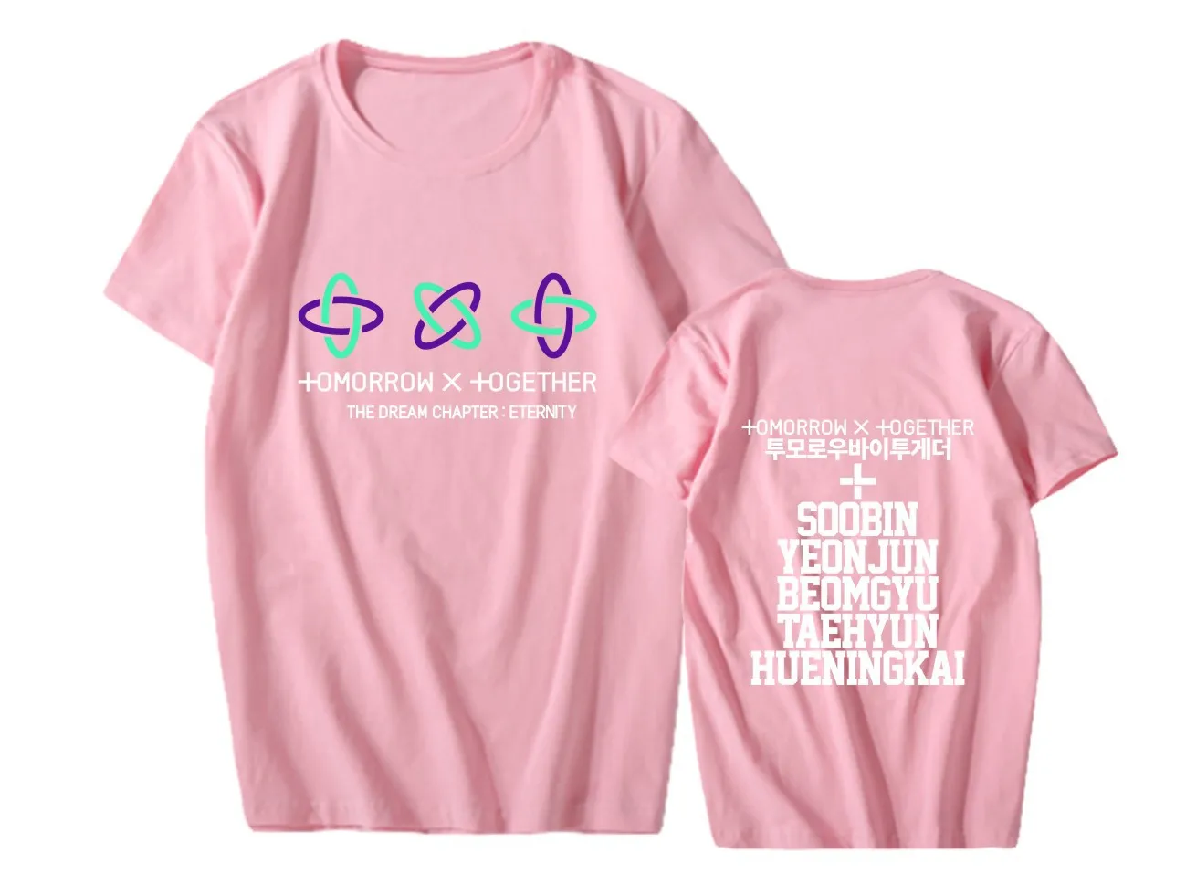 

2020 Summer Combination Print T Shirt Man/Women Clothes Short-sleeve O Neck T-shirt Female Student 100% Cotton Tops