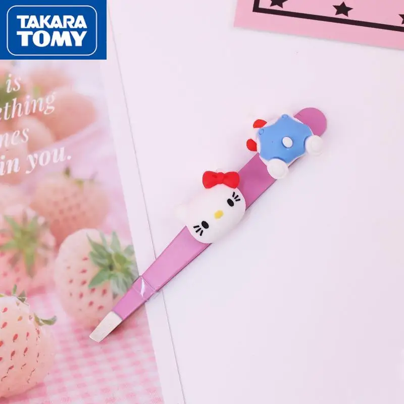 

TAKARA TOMY fashion cartoon Hello Kitty eyebrow clip tweezers simple and creative plucking eyebrow trimming pliers beard clip