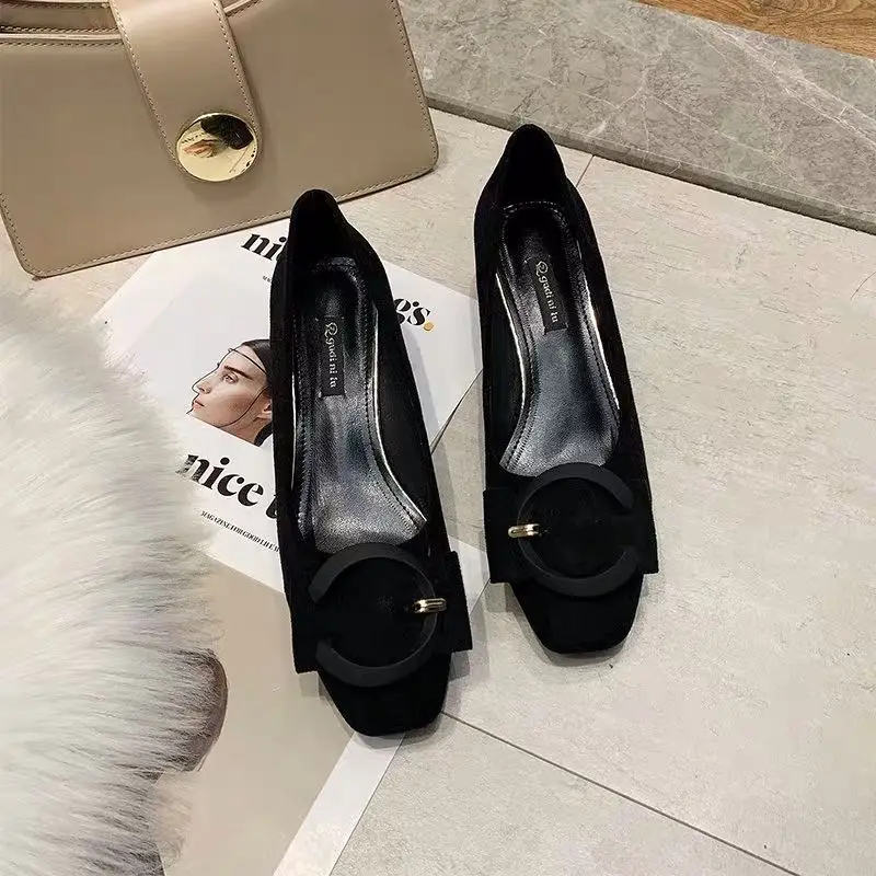 Китайская Брендовая женская обувь Новая Осенняя Тонкие туфли с закрытым носком
