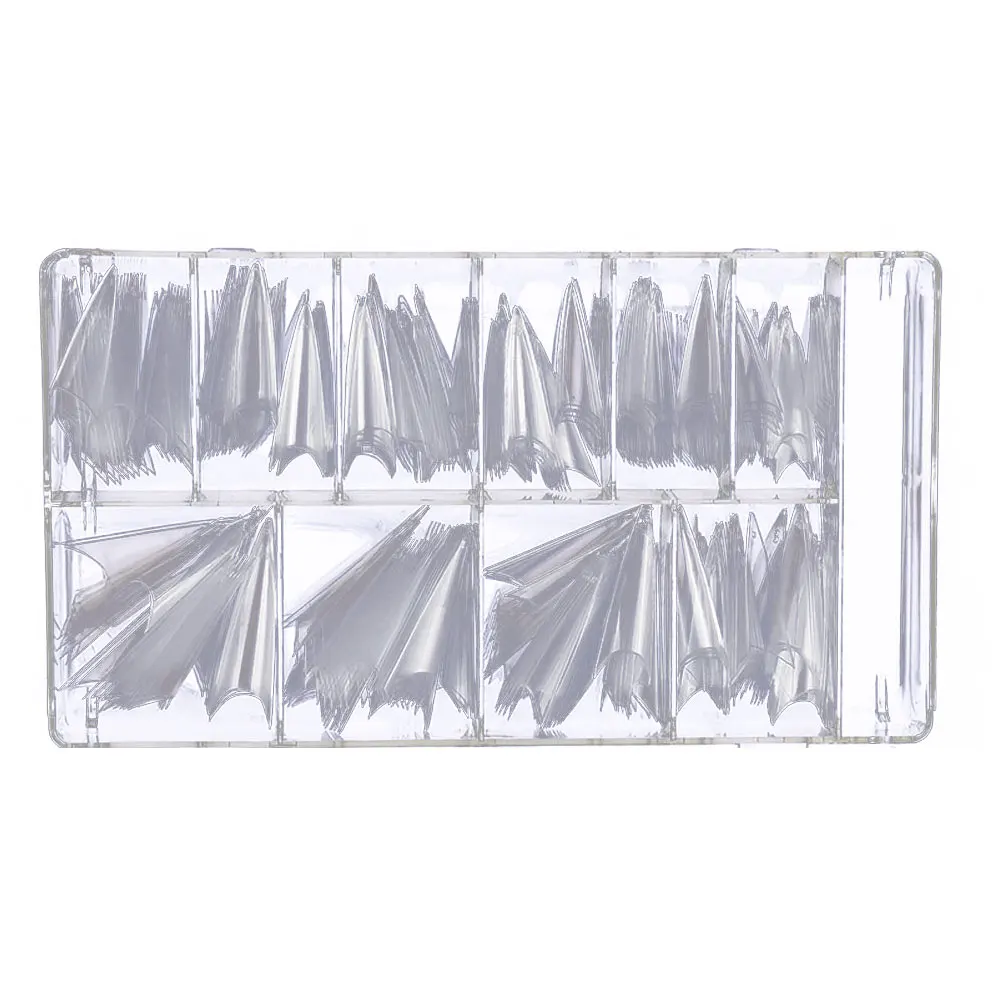 

500PCS Nails Art Tips Manicure Tool Fake Nails False Acrylic Clear Nail Stick On Full Cover With Pointy End For DIY Nail Art