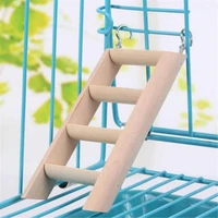 hamster climbing ladder with hooks wooden bridge small pet chew toys cage decor