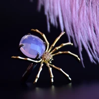 christmas gift new lovely spider ring pink crystal jewellery gold color female cool cute animal rings for party