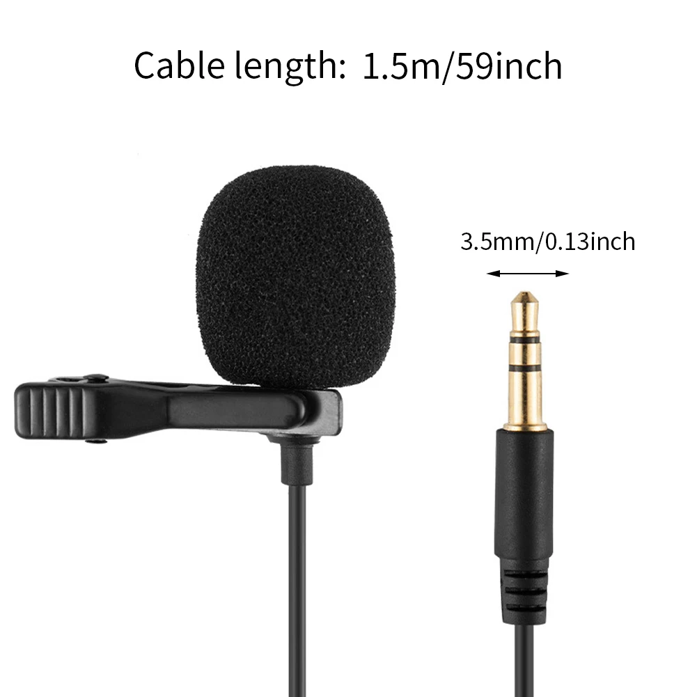 

3.5mm Jack Business With Tie Clip For Computer Laptop Meeting Omnidirectional Microphone Plug And Play Hands Free Office Audio
