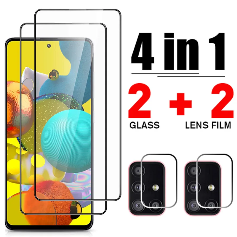 

[2 + 2 шт.] закаленное стекло для объектива камеры, Защита экрана для Samsung Galaxy A12 A13 A22 A32 A52S A72 M12 M22 M32 A51 A31 A21S, пленки