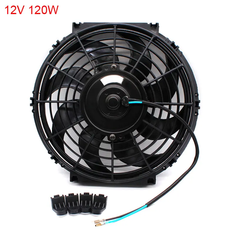 12V 120W 12 в 120 Вт Универсальный 1" 25 мм радиатор двигателя масляный радиатор охлаждения электрический вытяжной вентилятор Радиатор Электрический вентилятор охлаждения двигателя - Цвет: 12V 120W