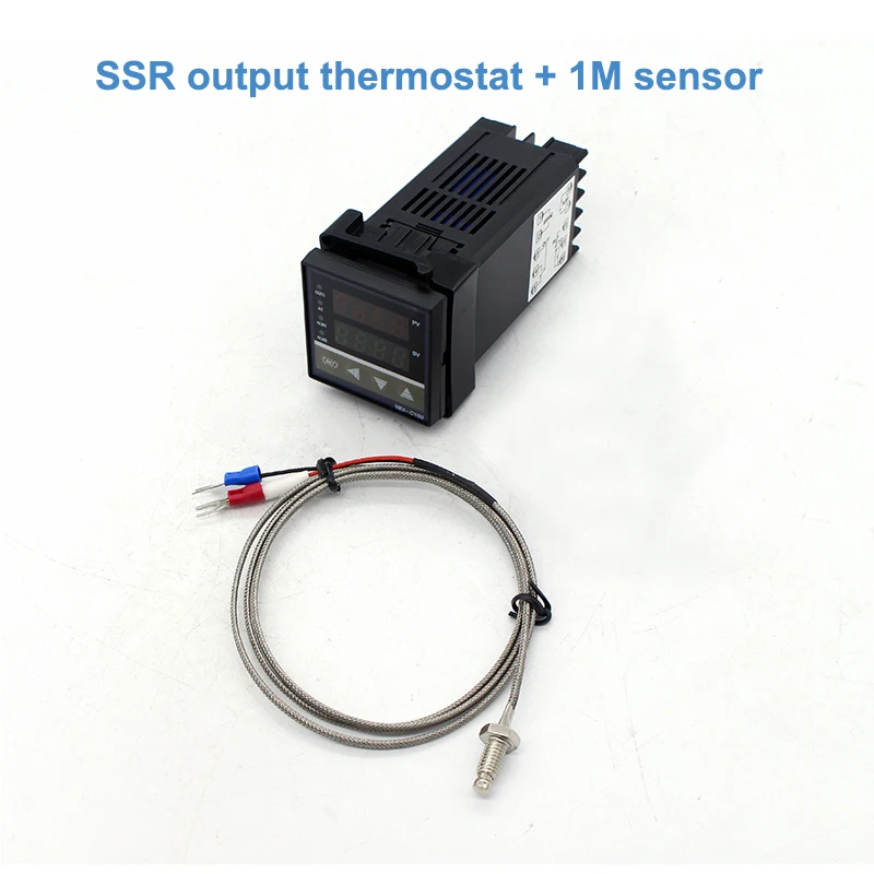 D Цифровой PID контроллер температуры ManHua MEX-C100 REX C100 термостат+ 40DA SSR реле+ K термопара 1 м Зонд RKC - Цвет: D