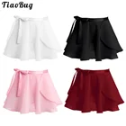 Детская Классическая шифоновая Мини-юбка с запахом и завязкой на талии