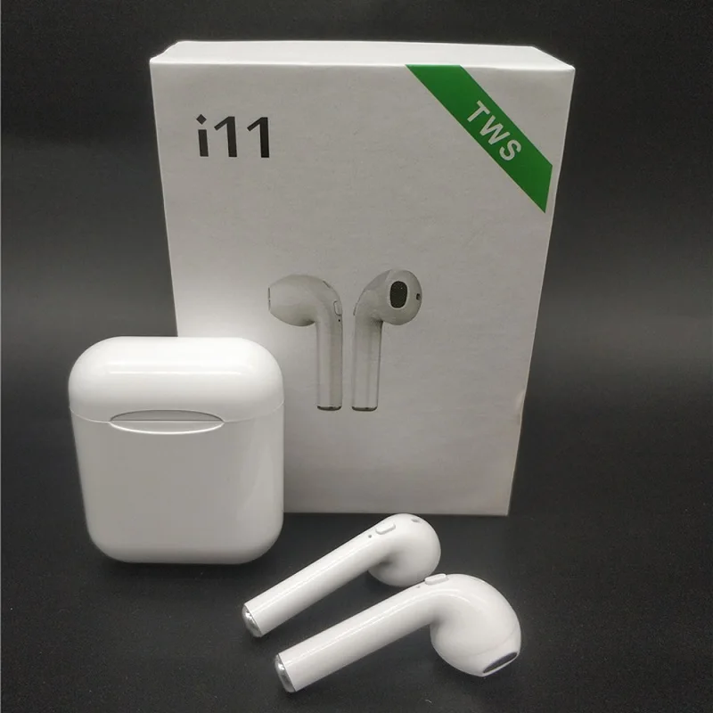 I10 Max TWS Bluetooth 5,0 наушники, беспроводная гарнитура, двойные наушники с зарядным устройством, микрофон pk i10 i7s i9s i11 i12 tws - Цвет: i11 white box