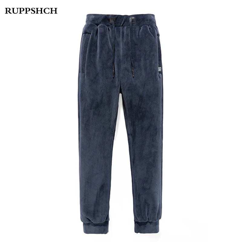 

Новинка Осень-зима 2021, мужские флисовые спортивные брюки, мужские повседневные утепленные Свободные Теплые прямые мужские брюки, мужские б...