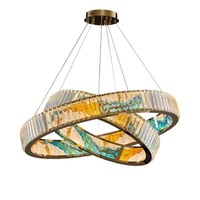 led postmodern hand made painting silver golden crystal chandelier lighting lustre suspension luminaire lampen for foyer