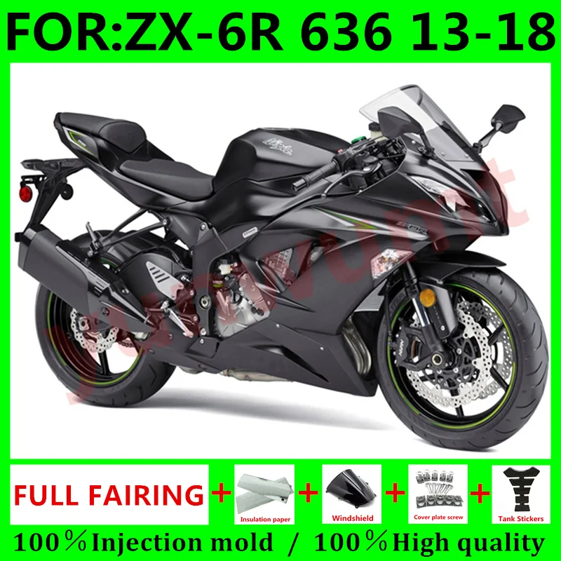 

New ABS Motorcycle Fairings Kit Fit for kawasaki Ninja ZX6R 636 2013 2014 2015 2016 ZX-6R 13 14 15 16 17 18 fairing matte black