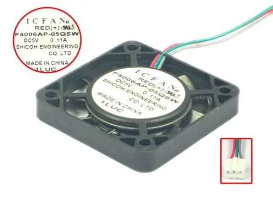 

ICFAN F4006AP-05QSW DC 5V 011A 40x40x07mm 3-Wire Server Cooling Fan