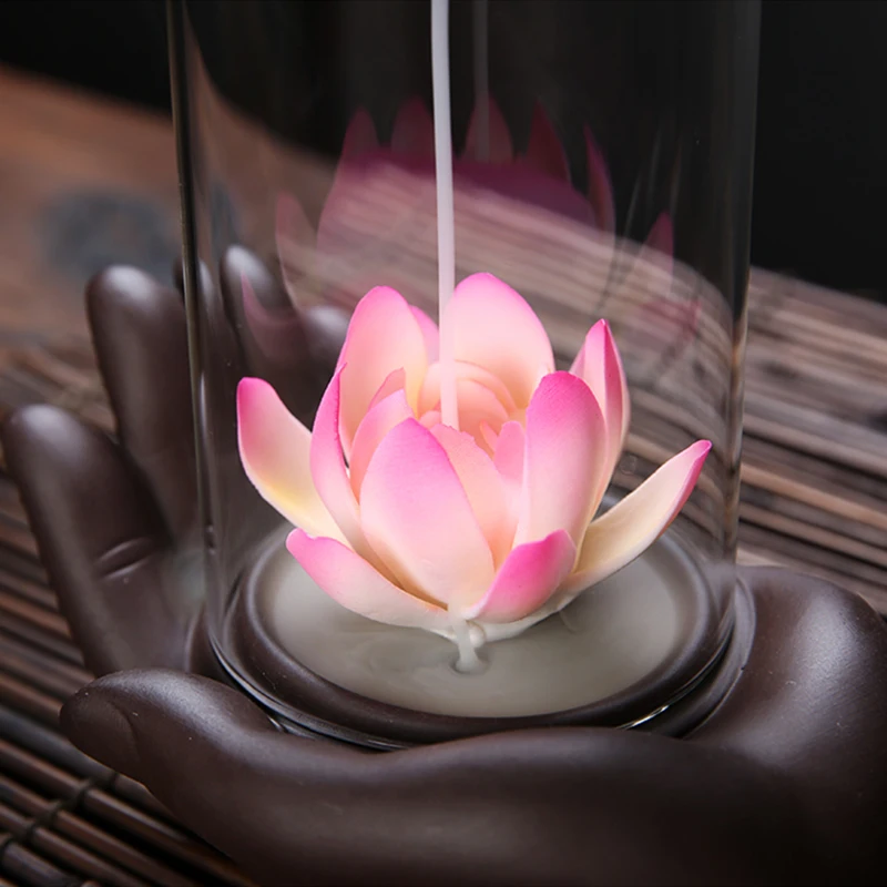 

Creative Indoor Desktop Handmade Ceramic Ornament Windproof Backflow Incense Burner Buddhist Aromatherapy Stove