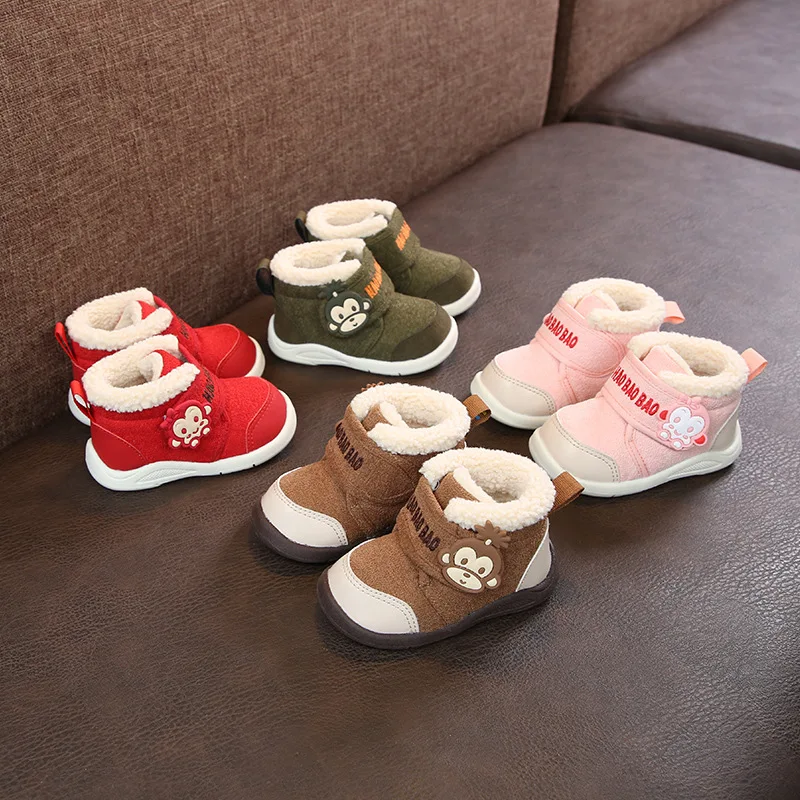 Зимние ботинки для младенцев Ботинки маленьких мальчиков и девочек