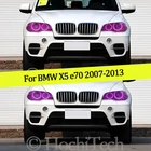 4 шт Многоцветный изменяемый RGB светодиодный SMD Halo Кольцо ангельские глаза демона день осветительные приборы для BMW X5 e70 2007 2008 2009 2010 2011 2012 2013