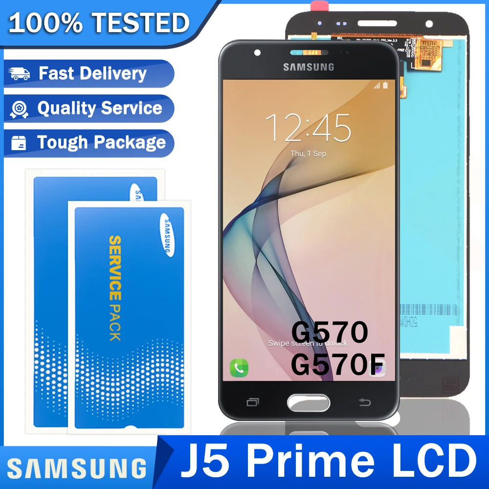 Оригинальный ЖК дисплей для SAMSUNG Galaxy J5 Prime G570F G570 SM Super AMOLED с рамкой сенсорный экран